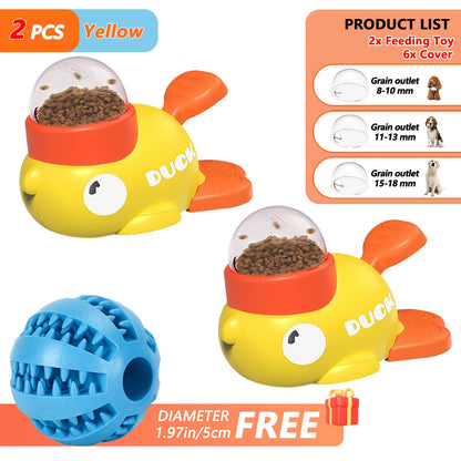 Pet Snack Feeder Dog Food Dispenser Automatic Feeder Puppy Cartoon Duck Design Used to Train Dogs Accessories Cats Cat Supplies