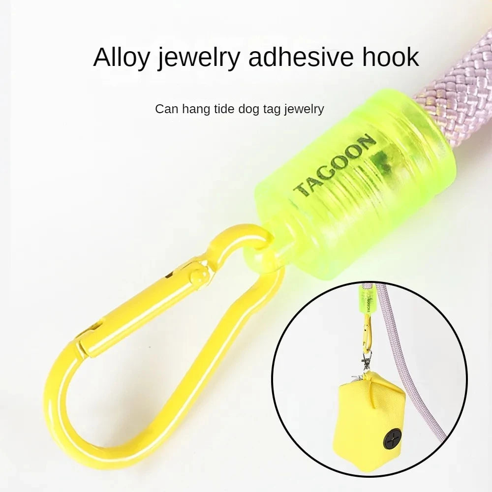 220cm Pet Dog Training Round Rope Light Weight Nylon P Chain Collar Adjustable for Small Medium Dogs Walking Leash Pet Supplies