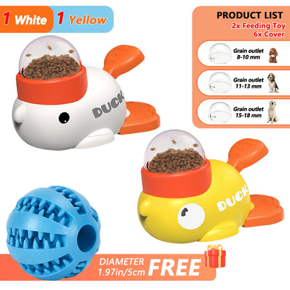 Pet Snack Feeder Dog Food Dispenser Automatic Feeder Puppy Cartoon Duck Design Used to Train Dogs Accessories Cats Cat Supplies