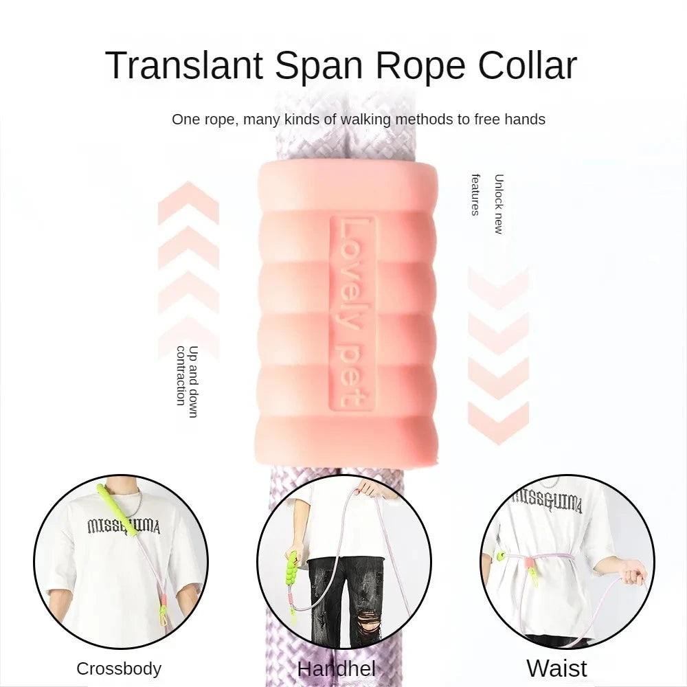 220cm Pet Dog Training Round Rope Light Weight Nylon P Chain Collar Adjustable for Small Medium Dogs Walking Leash Pet Supplies