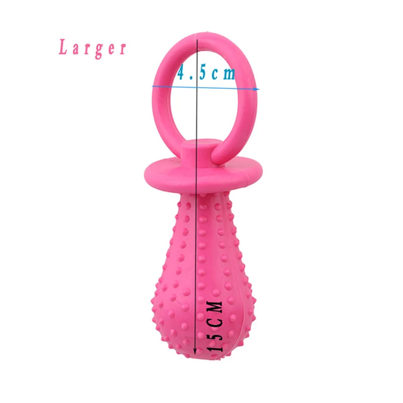 Pet Rubber Pacifier Dog Toy Interactive Rubber Soother Pet Dog Cat Puppy Elasticity Teeth Dog Chew Toys Tooth Cleaning Toy