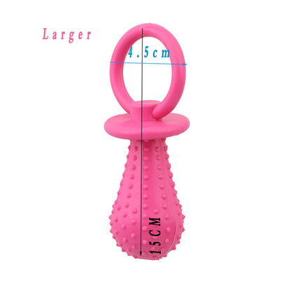 Pet Rubber Pacifier Dog Toy Interactive Rubber Soother Pet Dog Cat Puppy Elasticity Teeth Dog Chew Toys Tooth Cleaning Toy