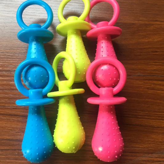 Pet Rubber Pacifier Dog Toy Interactive Rubber Soother Pet Dog Cat Puppy Elasticity Teeth Dog Chew Toys Tooth Cleaning Toy