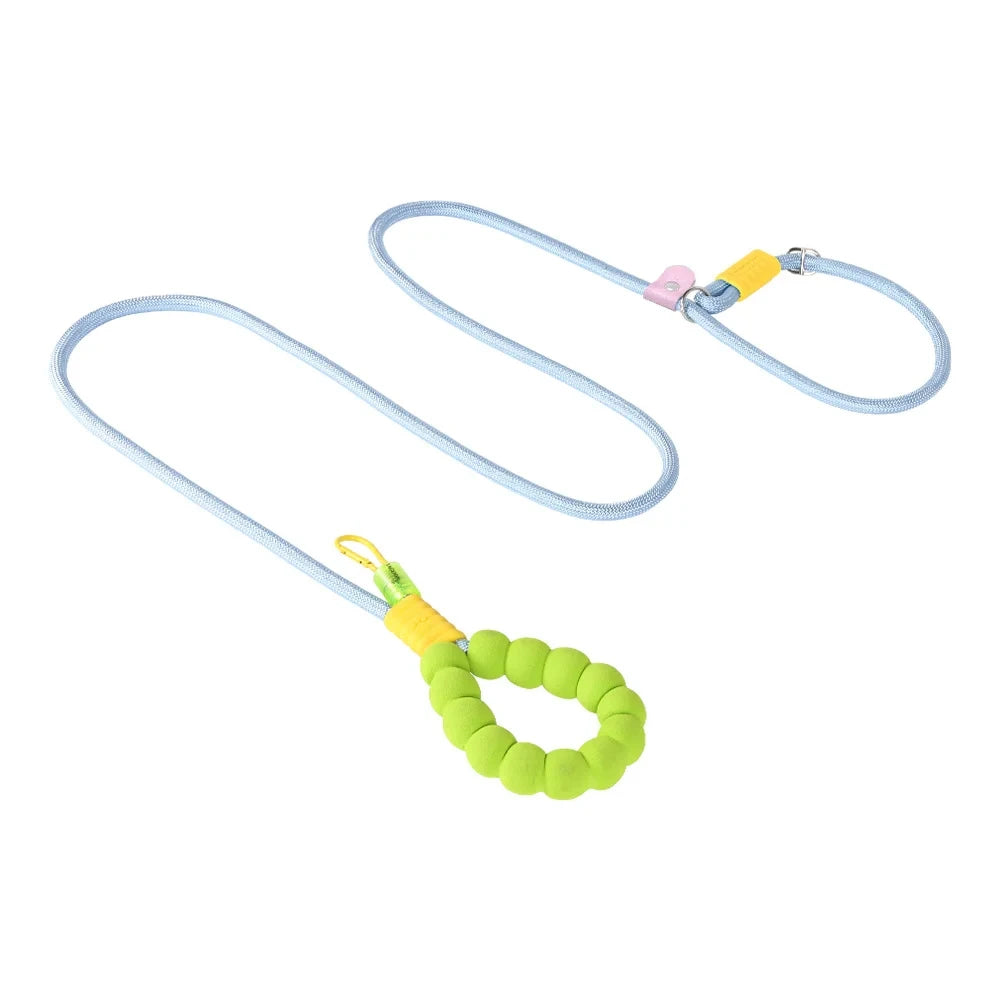 220cm Pet Dog Training Round Rope Light Weight Nylon P Chain Collar Adjustable for Small Medium Dogs Walking Leash Pet Supplies