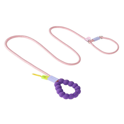 220cm Pet Dog Training Round Rope Light Weight Nylon P Chain Collar Adjustable for Small Medium Dogs Walking Leash Pet Supplies
