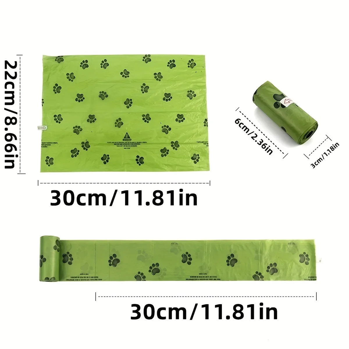 Dog Waste Bags With Dispenser - 2 Rolls/30 Count, Leak-Proof Poop Bags For Outdoor Walks