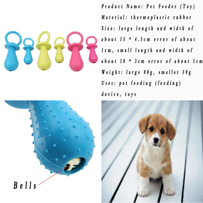 Pet Rubber Pacifier Dog Toy Interactive Rubber Soother Pet Dog Cat Puppy Elasticity Teeth Dog Chew Toys Tooth Cleaning Toy