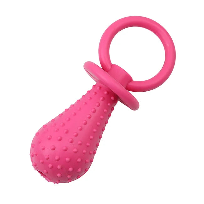Pet Rubber Pacifier Dog Toy Interactive Rubber Soother Pet Dog Cat Puppy Elasticity Teeth Dog Chew Toys Tooth Cleaning Toy